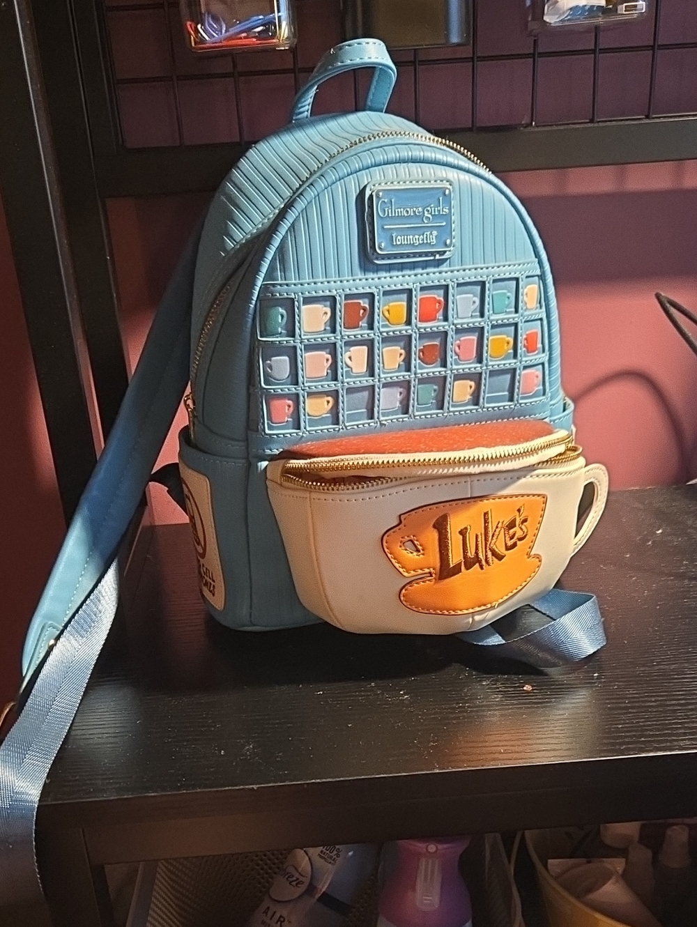 Loungefly Cream & Orange Luke's Diner Mini Backpack - Picture 1 of 7